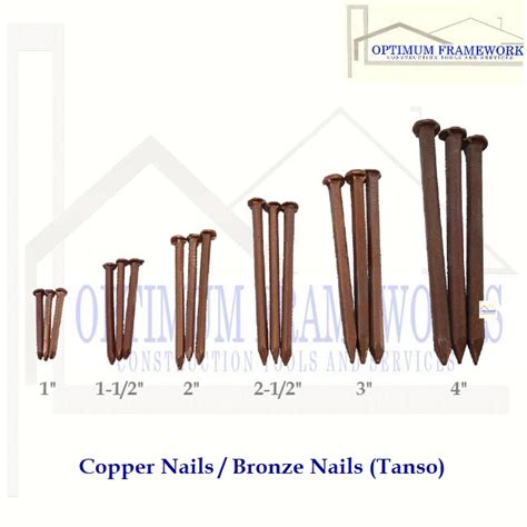 Copper Nails/ Bronze Nails (Tanso) All Sizes .